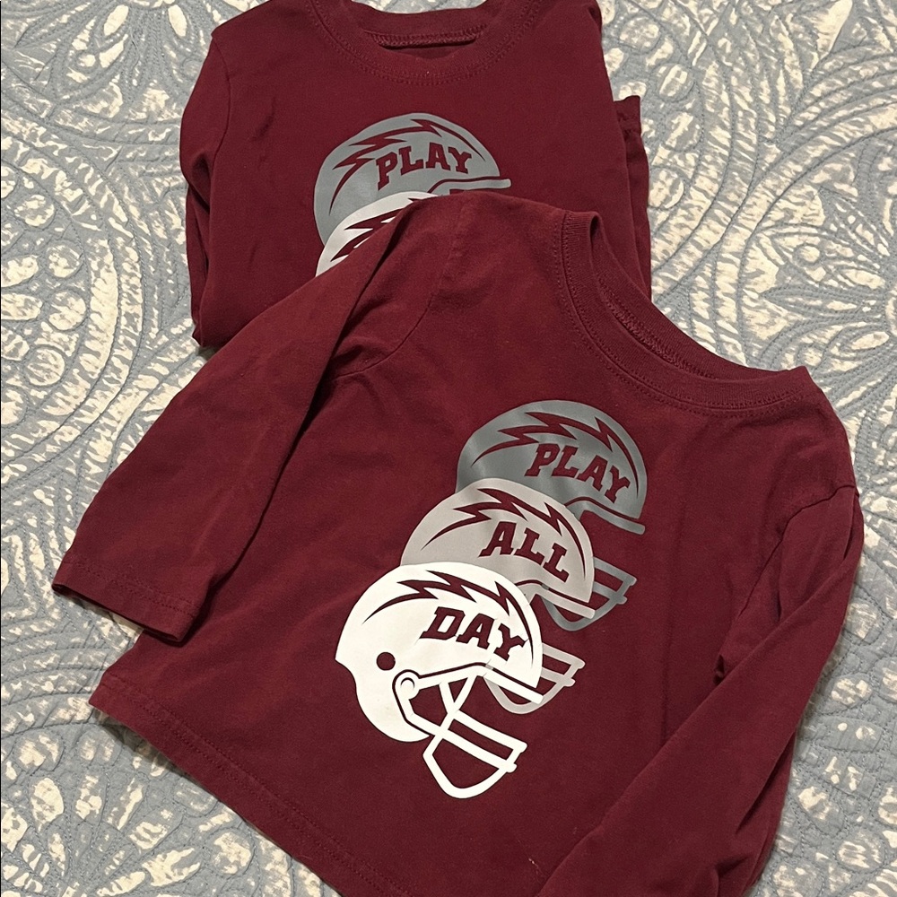 Garanimals Maroon Long Sleeve Tee with Playful Helmet Design